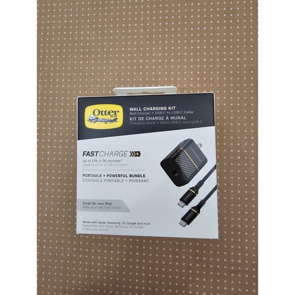 New OtterBox USB-C to USB-C Fast Charge Wall Charging Kit (20W) Apple Samsung LG - Picture 1 of 6